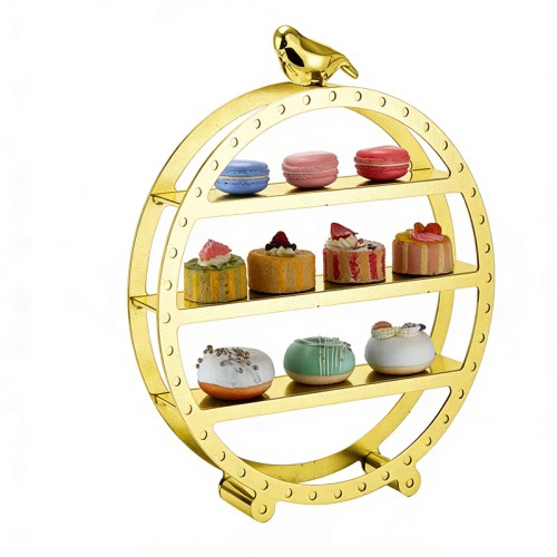 Gold Round Cake Stand | 3-Tier Dessert Display
