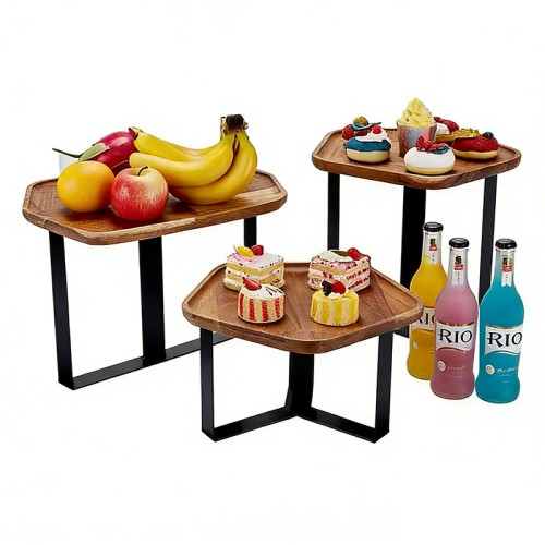 Wooden Buffet Risers | 3-Tier Food Display Stands