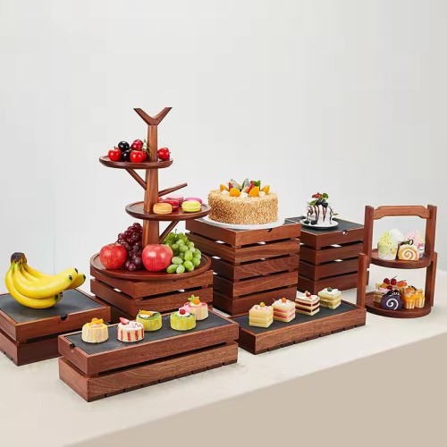 Custom Wooden Chinese Wedding Buffet Stand | Cake & Cupcake Display