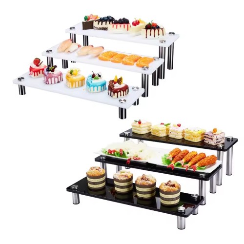 3-Tier Acrylic Buffet Riser | Dessert & Sushi Display Stand