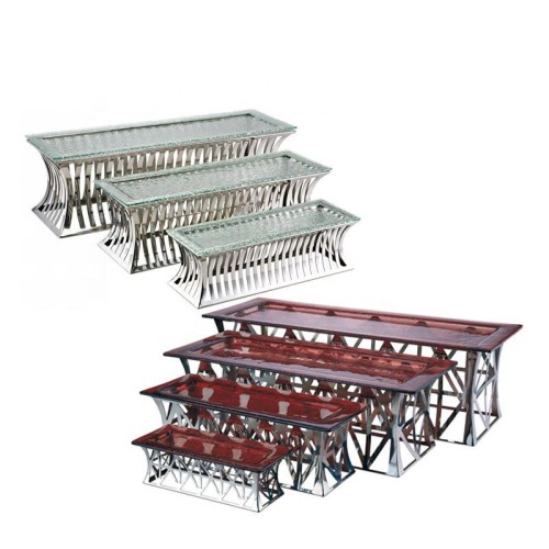 Luxury Wave Design Catering Display Riser | 4-Tier Food Stand for Wedding Buffet