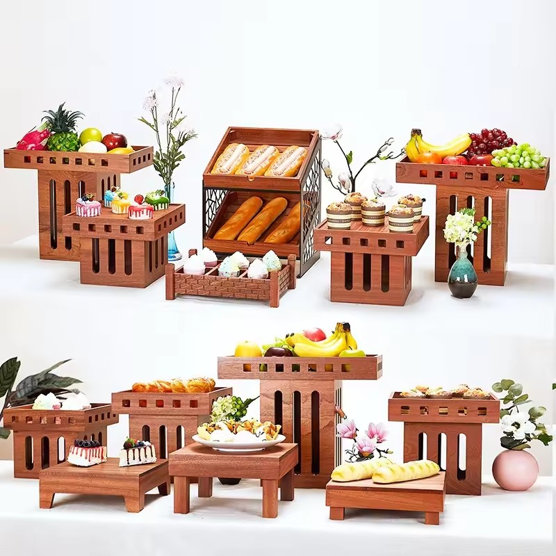 Wooden Cake Stand | Multi-Tier Buffet Display 主图