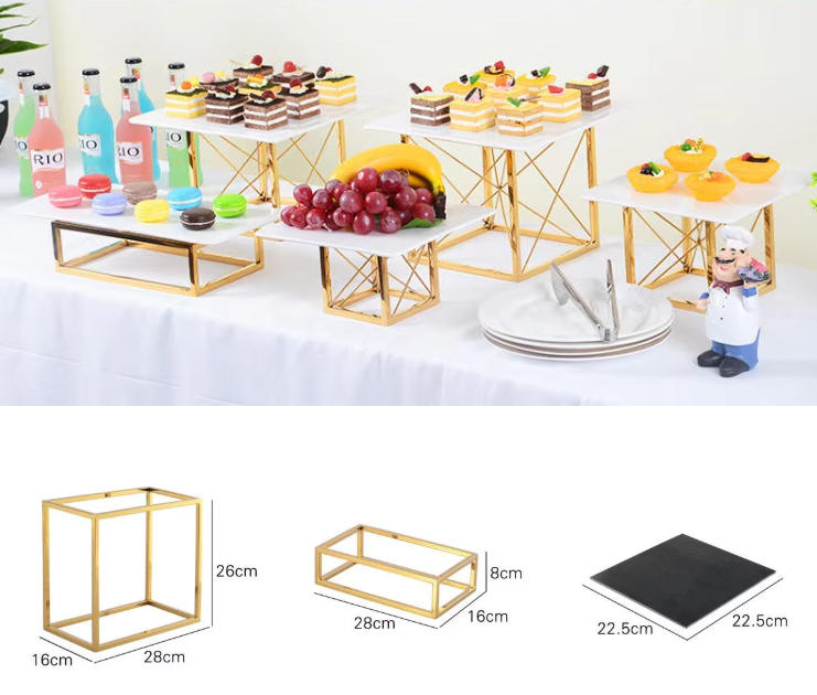 Modern Stainless Steel Dessert Display Stand | Stable Cake Stand for Catering Events 主图