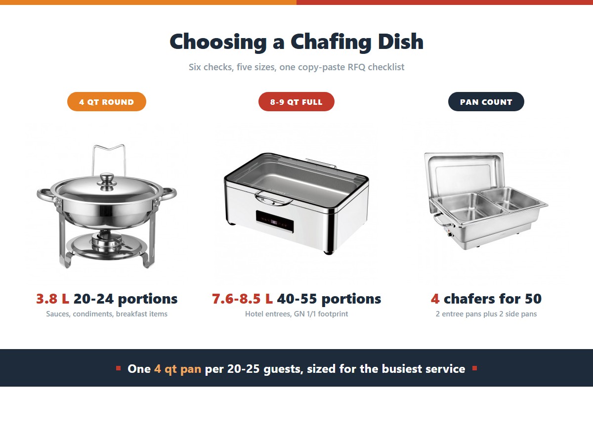 How to Choose a Chafing Dish: 6 Checks, 5 Sizes, 1 Checklist